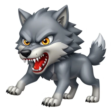 Angry wolf full body sticker