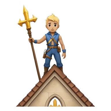 steeplejack man lightning strike on a church spire sticker