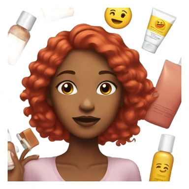 Red hair skin care girl sticker
