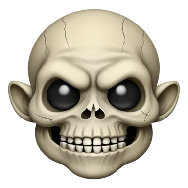 A frowny skull troll face sticker