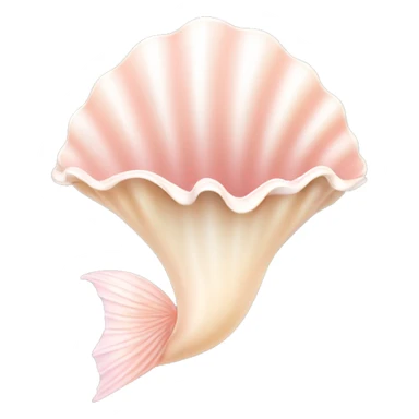 cute girlish light pink and biege decorated delicate, mermaid type SHELL with a small pearl inside of it sticker