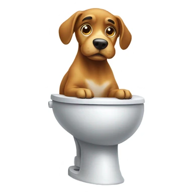 dog on the toilet sticker