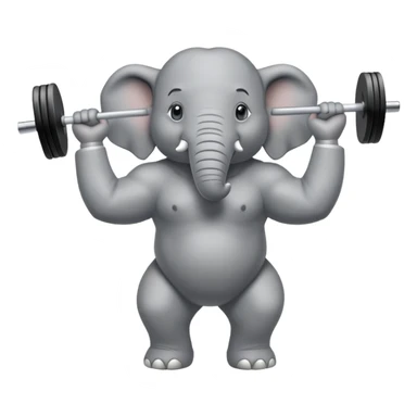 elephant lifting a barbell sticker