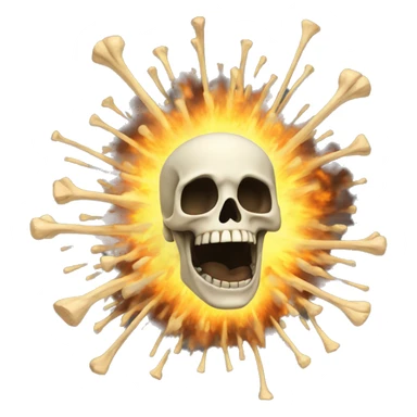 skeleton explosion sticker