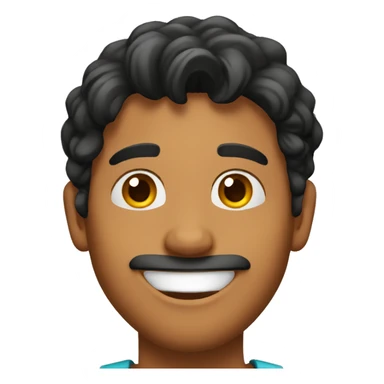 indian guy fair but tanned skin, black hair smiling with wavy hair  sticker