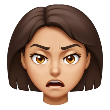 Angry brunette tan skin  sticker