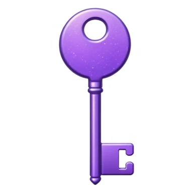 glitter purple key sticker