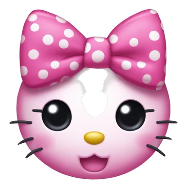 Hello kitty with pink polka dot bow sticker