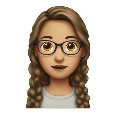 girl with brown hair and glasses sticker