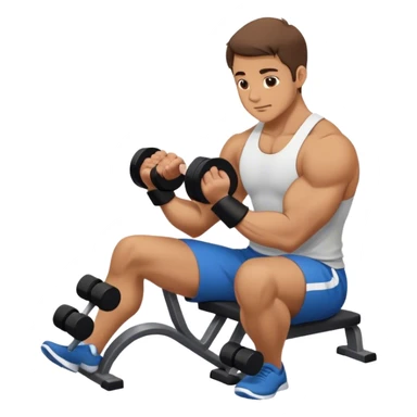 man seated weighted wrist curl sticker