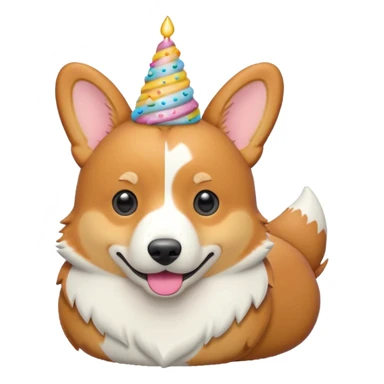 Corgi birthday cake sticker