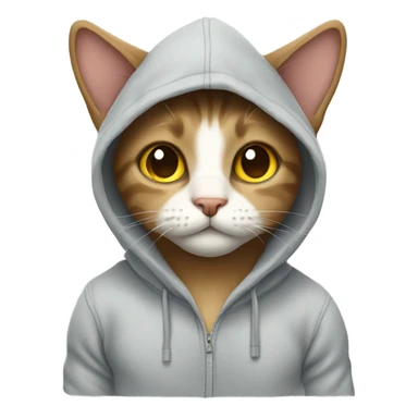 cat wearing a hoodie sticker