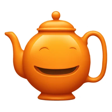 Orange teapot sticker