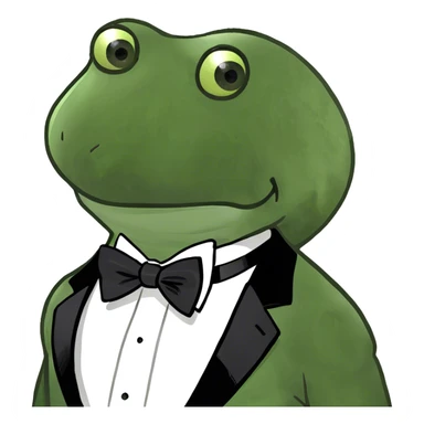 handsome bufo wearing a tuxedo  sticker