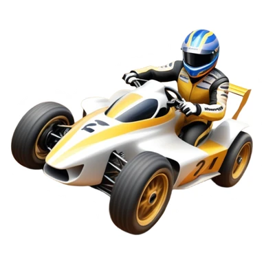 A high-speed racing car or motorcycle zooming down a track, leaving a trail of dust and excitement. The scene conveys energy and adrenaline, with blurred motion showing the speed and precision of motorsport, set against a dynamic racing track backdrop. sticker