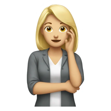 A blonde woman who places her hand on her forehead  sticker