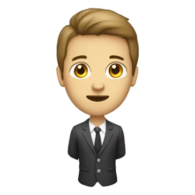 Persona estoica con trajo y un letrero de alto sticker