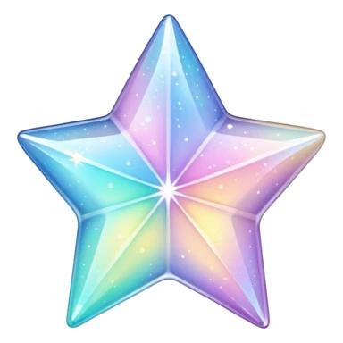 Sparkly glossy Pastel iridescent glass crystal estrella sticker