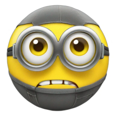 3d sphere with a cartoon minion face texture sticker