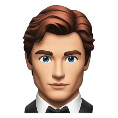 Alain Delon young bodybuilder blue eyes short neat red hair sticker