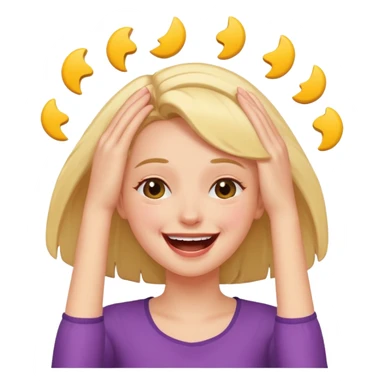 Girl laughing and holding her head  sticker