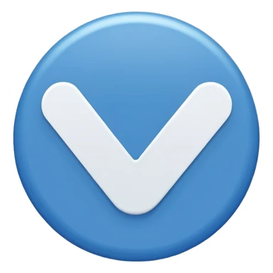 A blue circle entered by a white check mark sticker