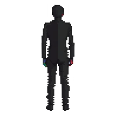 pixel art person silhouette, minimalist human shape sticker