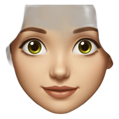 beautiful girl, white, with long loose wavy hair, brown hair, brown green eyes, looks like natalie portman, smiles at the camera, drawing realistic, good detailing sticker