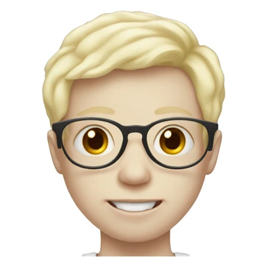 autistic albino with glasses and braces sticker