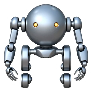 completely symmetrical 4 legged robot. center sphere with 4 evenly spaced legs extending from each side sticker