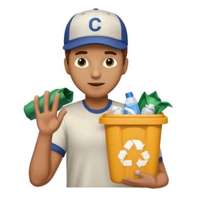 man taking out the trash sticker