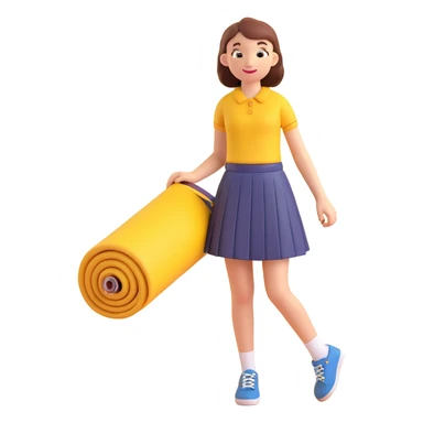 blue school skirt being rolled up, confident and fun, representing student empowerment, no text sticker