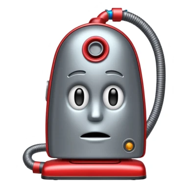 vacuum with a sad face in it sticker