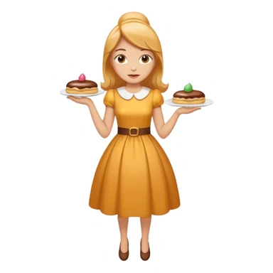 Create a Fusion of Butterscotch éclair snd female woman sre combine into new object sticker