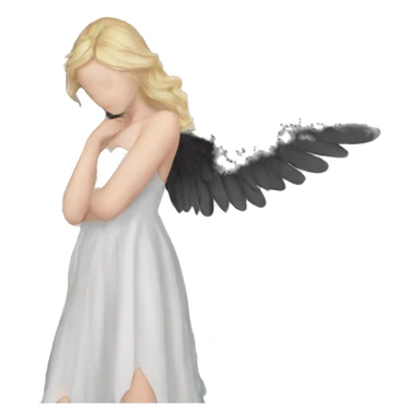 Fallen angel with black wings sticker