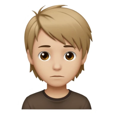 boy with dark blonde hair emo, shirt color brown sticker