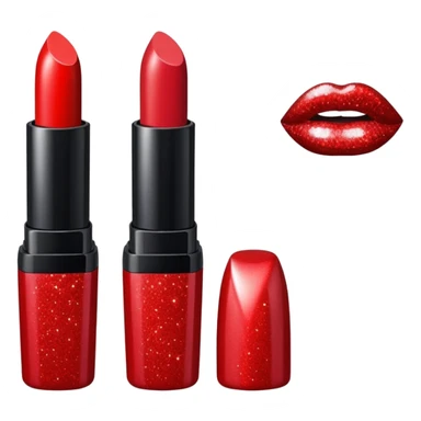 lipstick with glitter sticker