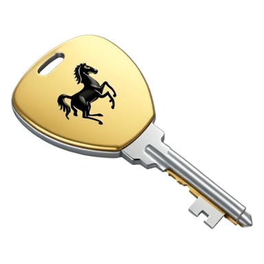 Ferrari key with a gold background sticker