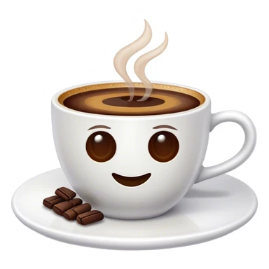Cinematic Realistic Turkish Coffee Drink Emoji, depicted as a small cup of strong, aromatic coffee with thick foam rendered with detailed textures and warm, inviting lighting. sticker