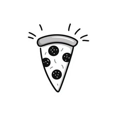 pizza slice hand drawn doodle style sticker