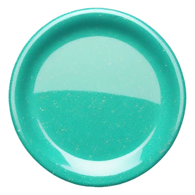 Realistic small tiffany blue glitter plate. sticker