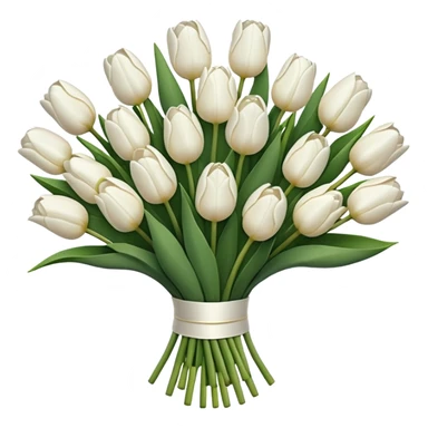 White tulips bouquet sticker