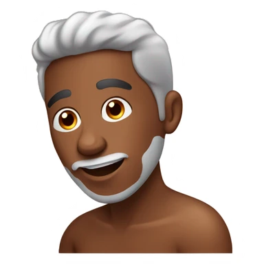 Brown guy applying after shave cream on face sticker