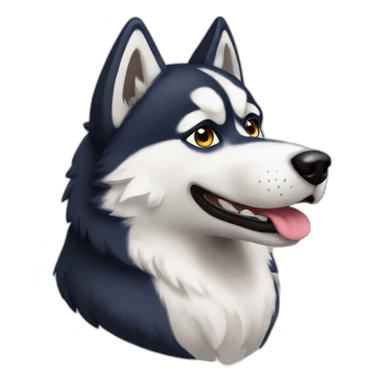 husky completamente nero sticker