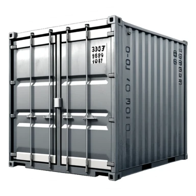 shipping container cast in raw grey concrete sticker