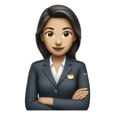 Flight attendant brunette sticker