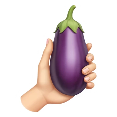 hand on eggplant sticker
