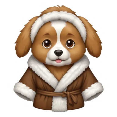 Dog wearing robe sticker