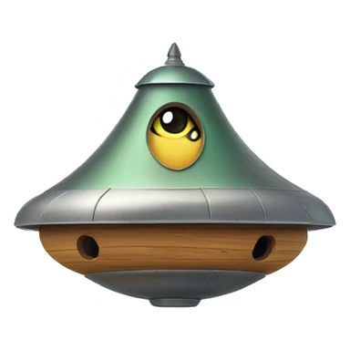  Pretty nice UFO alien spaceship shaped birdhouse —no emoji  sticker