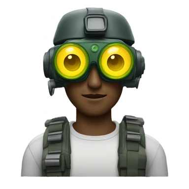 man wearing quad tube night vision goggles sticker